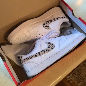 Nike court visions low leopard print